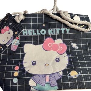 Hello Kitty Black and Pink Grid Tote